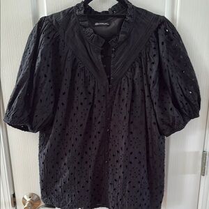 Anthropologie Black Blouse with Elegant Design